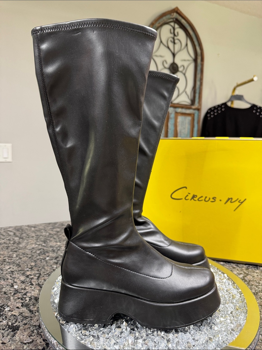 Circus by Sam Edelman Kimberly Black Platform Over-the-Knee tall Boots NEW 7